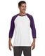 All Sport M3229 - Unisex Baseball T-Shirt - White / Sport Purple