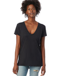Women's Slinky-Jersey V-Neck T-Shirt - Black
