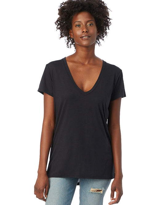 Women's Slinky-Jersey V-Neck T-Shirt - Black