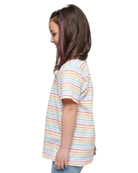 Youth Fine Jersey T-Shirt - Rainbow Stripe