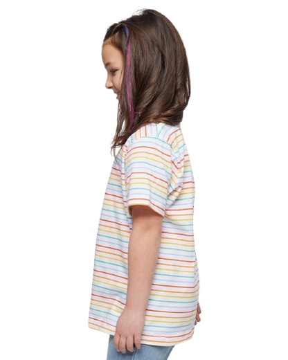Youth Fine Jersey T-Shirt - Rainbow Stripe