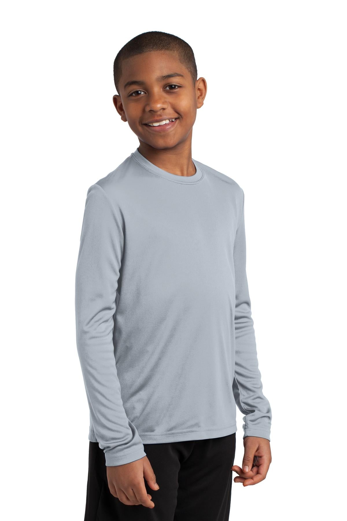 Youth Long Sleeve PosiCharge Competitor Tee - Silver