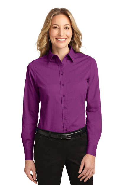 Women's Long Sleeve Easy Care Shirt - Deep Berry