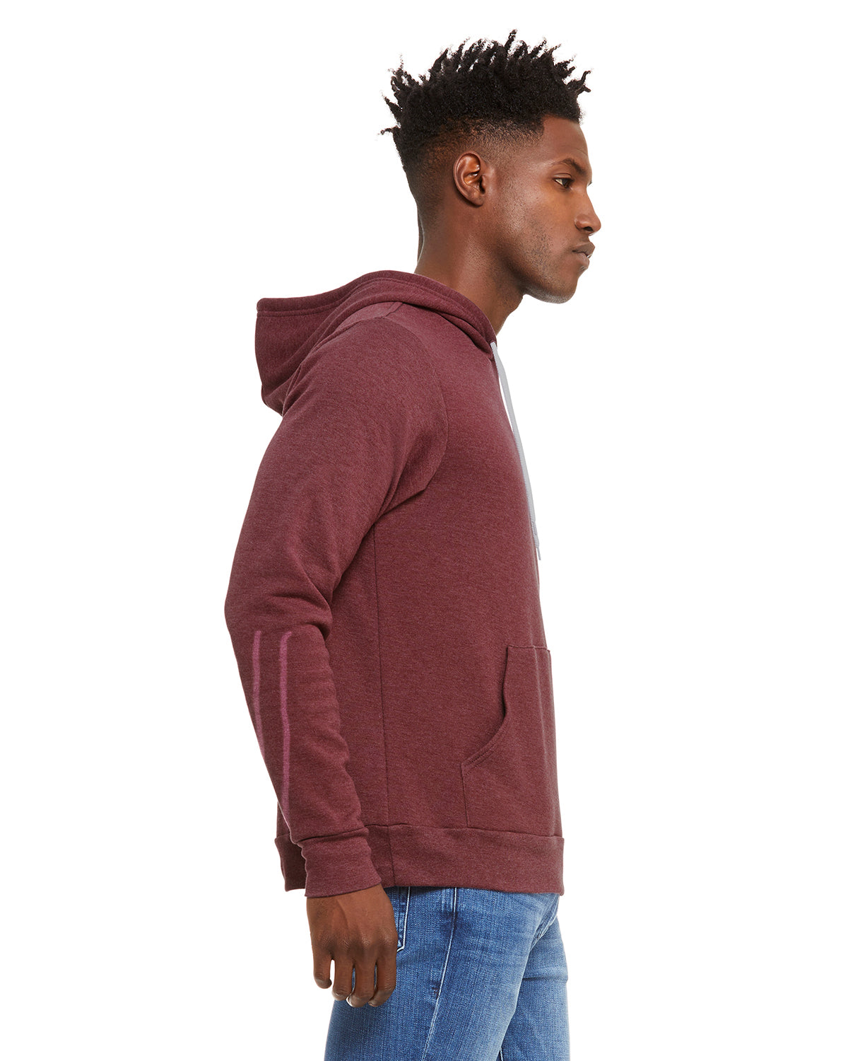 Unisex Sponge Fleece Pullover Hoodie - Heather Maroon