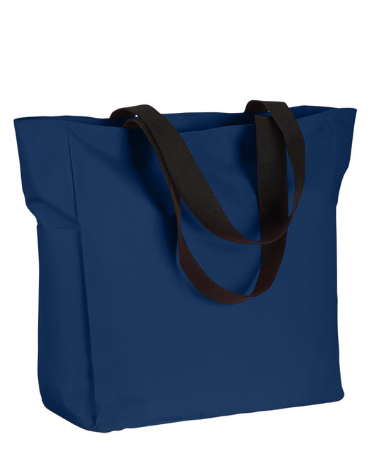 Polyester Zip Tote - Navy