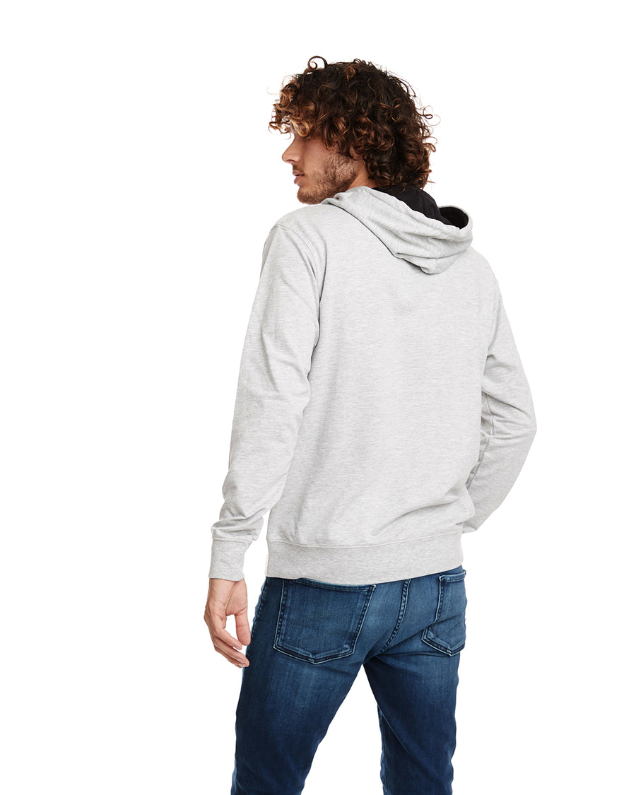Unisex French Terry Pullover Hoodie - Heather Gray / Black