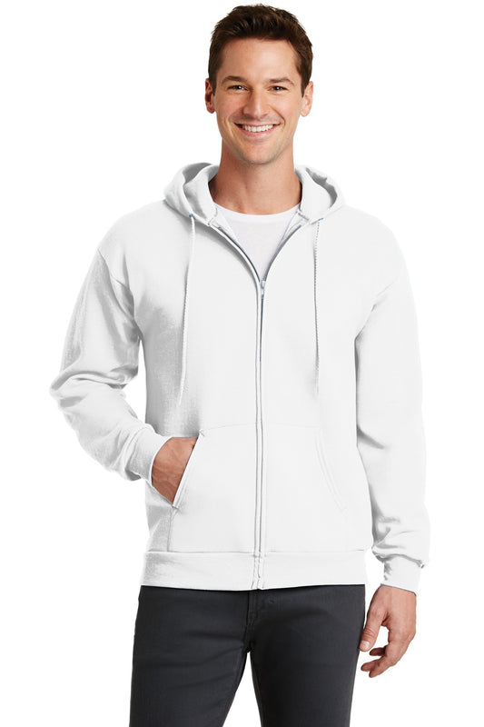 Unisex Core Fleece Full-Zip Hoodie - White