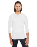 Unisex Poly-Cotton 3/4-Sleeve Raglan T-Shirt - White