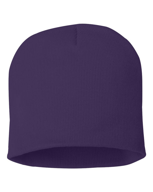 8" Knit Beanie - Purple