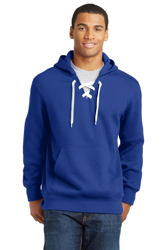 Lace Up Pullover Hoodie - True Royal