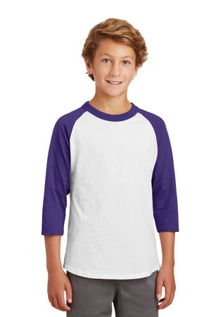 Youth Colorblock Raglan Jersey - White / Purple