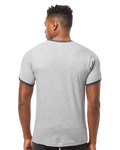 Unisex Fine Jersey Ringer Tee - Heather Gray / Heather Charcoal
