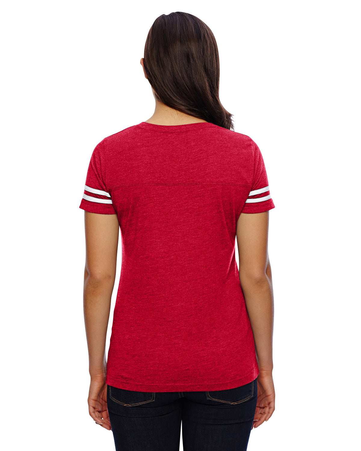 Women's Football T-Shirt - Vintage Red / Blend White