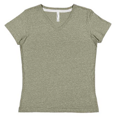 Women's Harborside Melange V-Neck T-Shirt - Military Green Melange