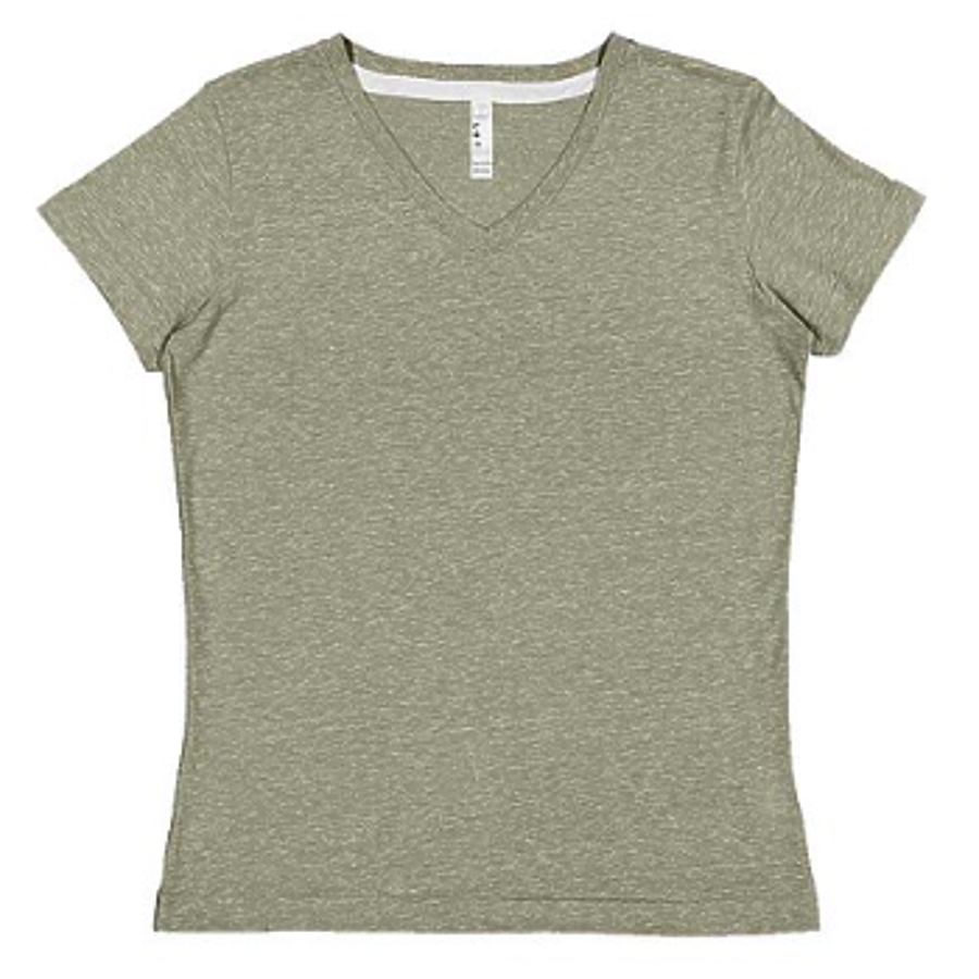 Women's Harborside Melange V-Neck T-Shirt - Military Green Melange