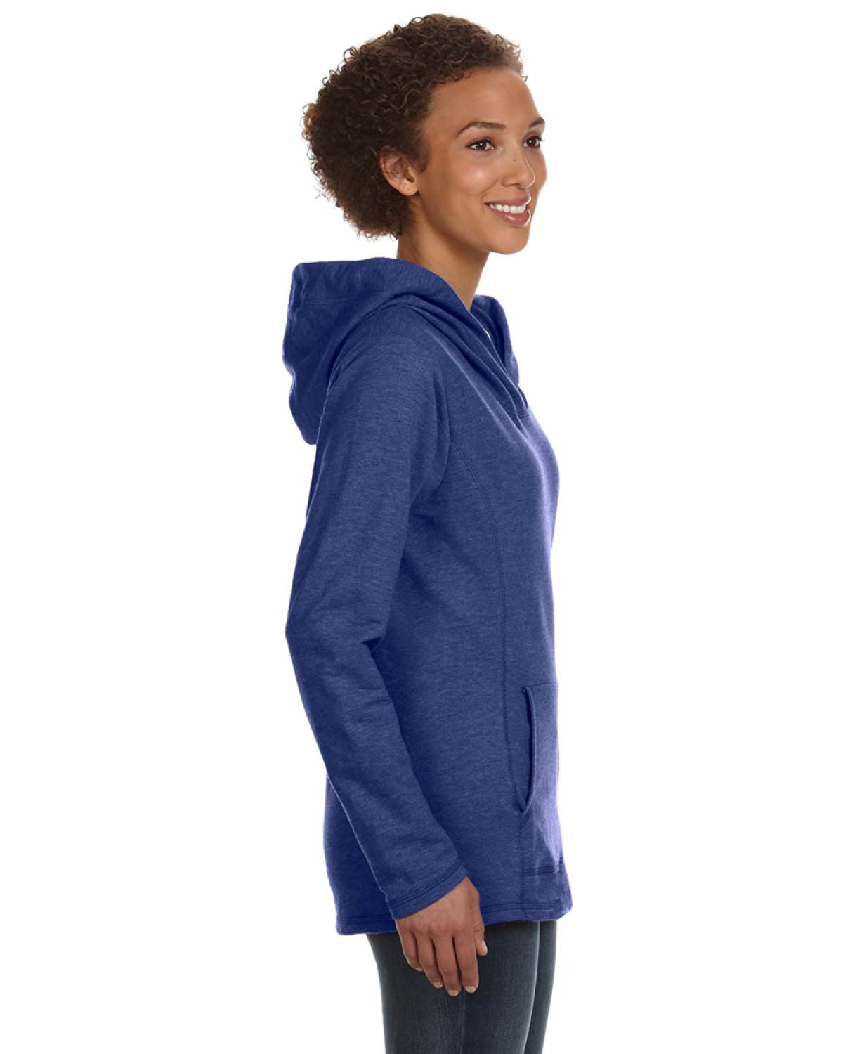 Women's Hooded French Terry - Heather Blue