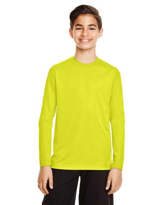 Youth Zone Performance Long-Sleeve T-Shirt - Safety Yellow