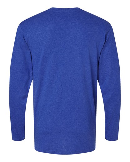 Forward Shoulder Long Sleeve Fine Jersey Tee - Vintage Royal / Natural
