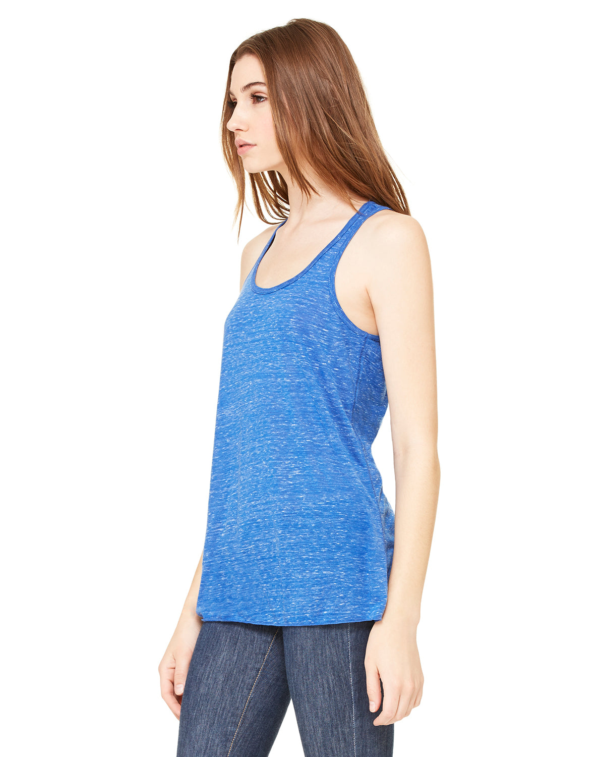 Women's Flowy Racerback Tank - True Royal Marble