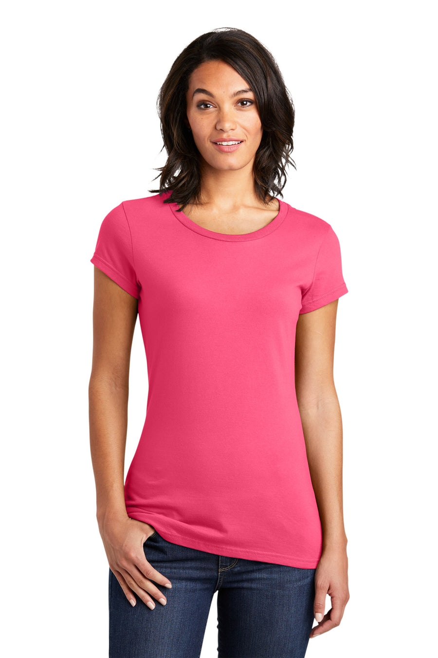 Women's Fitted Very Important Tee - Neon Pink