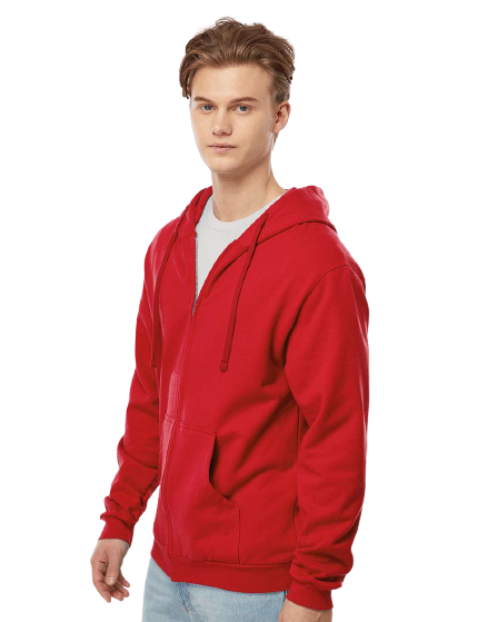 Unisex Fleece Zip Hoodie - Red