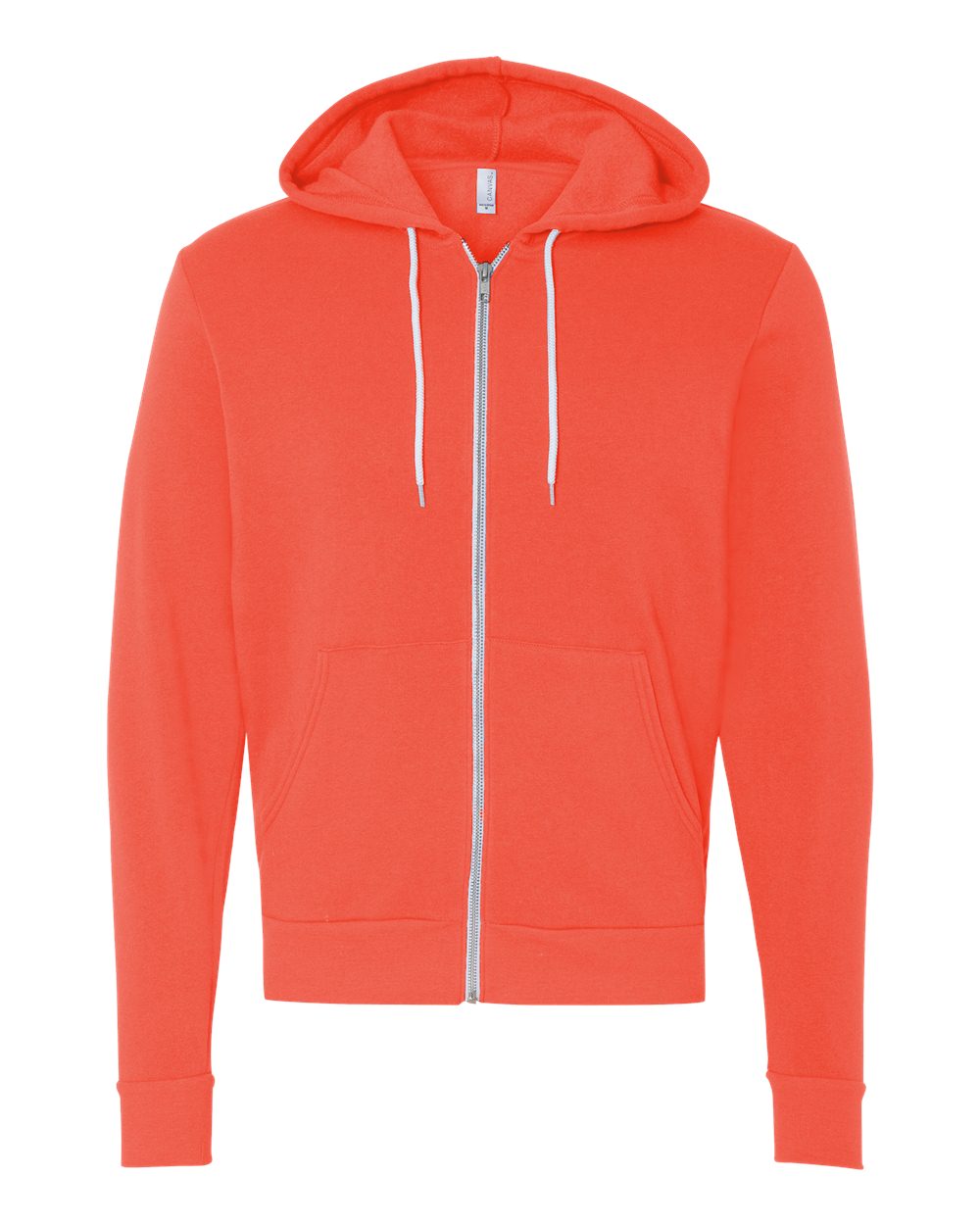 Unisex Poly-Cotton Sponge Fleece Full-Zip Hoodie - Coral