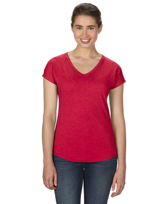 Women's Triblend V-Neck T-Shirt - Heather Red