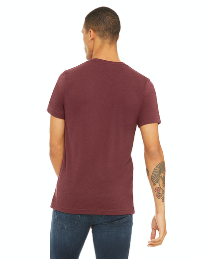 Unisex Jersey Short-Sleeve V-Neck T-Shirt - Heather Cardinal