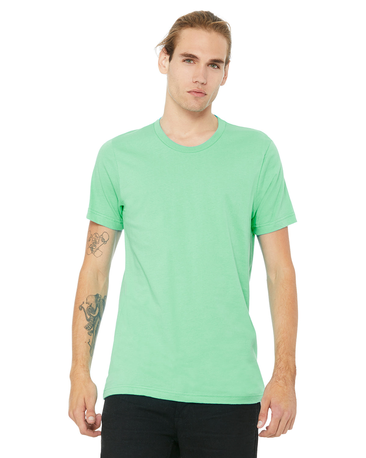 Unisex Heather CVC T-Shirt - Heather Mint