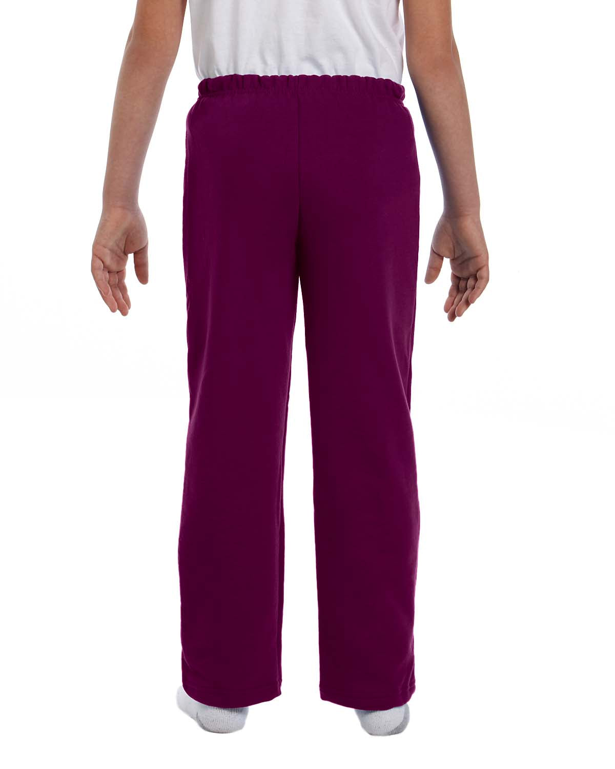 Youth Heavy Blend™ 50/50 Open-Bottom Sweatpants - Maroon