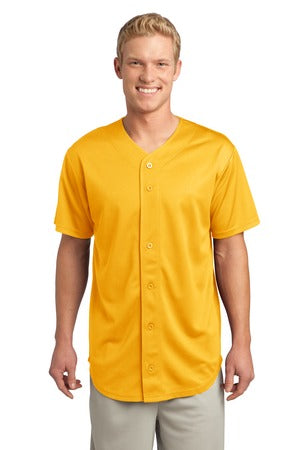 Unisex PosiCharge Tough Mesh Full-Button Jersey - Gold