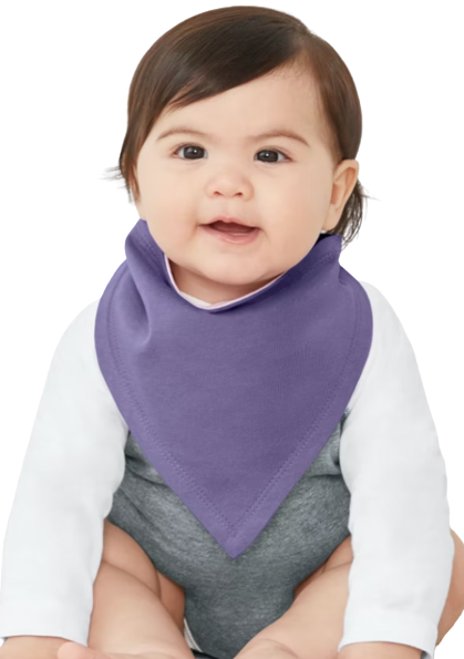 Infant Premium Jersey Bandana Bib - Lavender / Pink