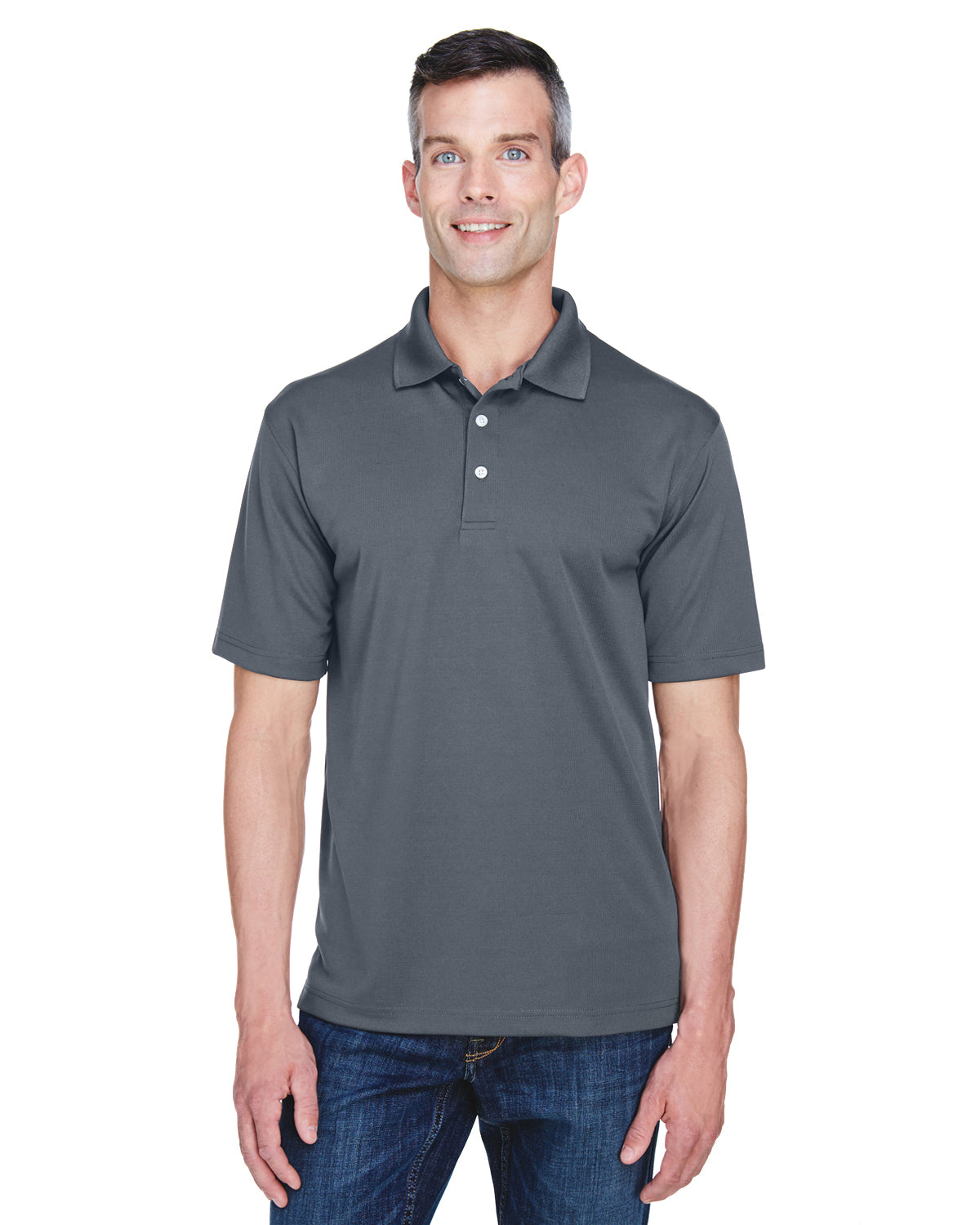 Men's Cool & Dry Stain-Release Performance Polo - Charcoal
