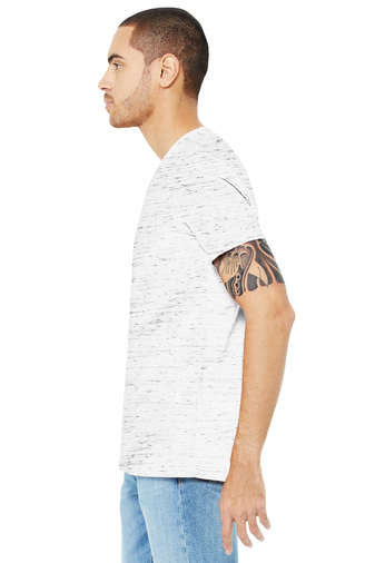 Unisex Jersey Short-Sleeve V-Neck T-Shirt - White Marble