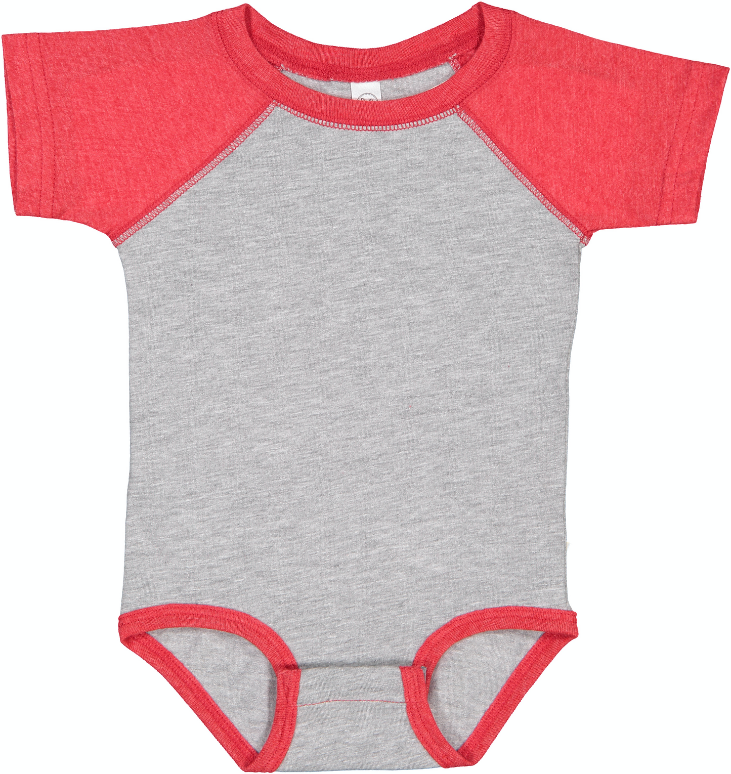 Infant Baseball Bodysuit - Vintage Heather / Vintage Red