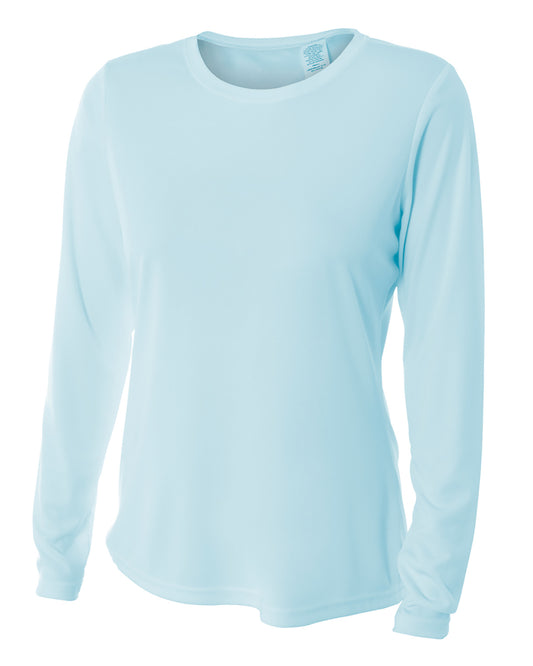 Women's Long Sleeve Cooling Performance Crew Shirt - Pastel Blue