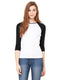 Bella + Canvas B2000 - Women's Baby Rib 3/4-Sleeve Contrast Raglan T-Shirt - White / Black
