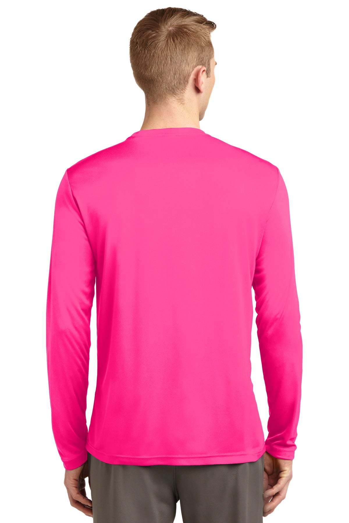 Unisex Long Sleeve PosiCharge Competitor Tee - Neon Pink