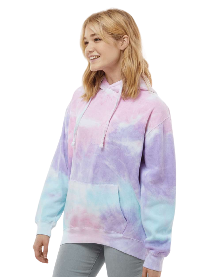 Unisex Tie-Dyed Pullover Hoodie - Cotton Candy