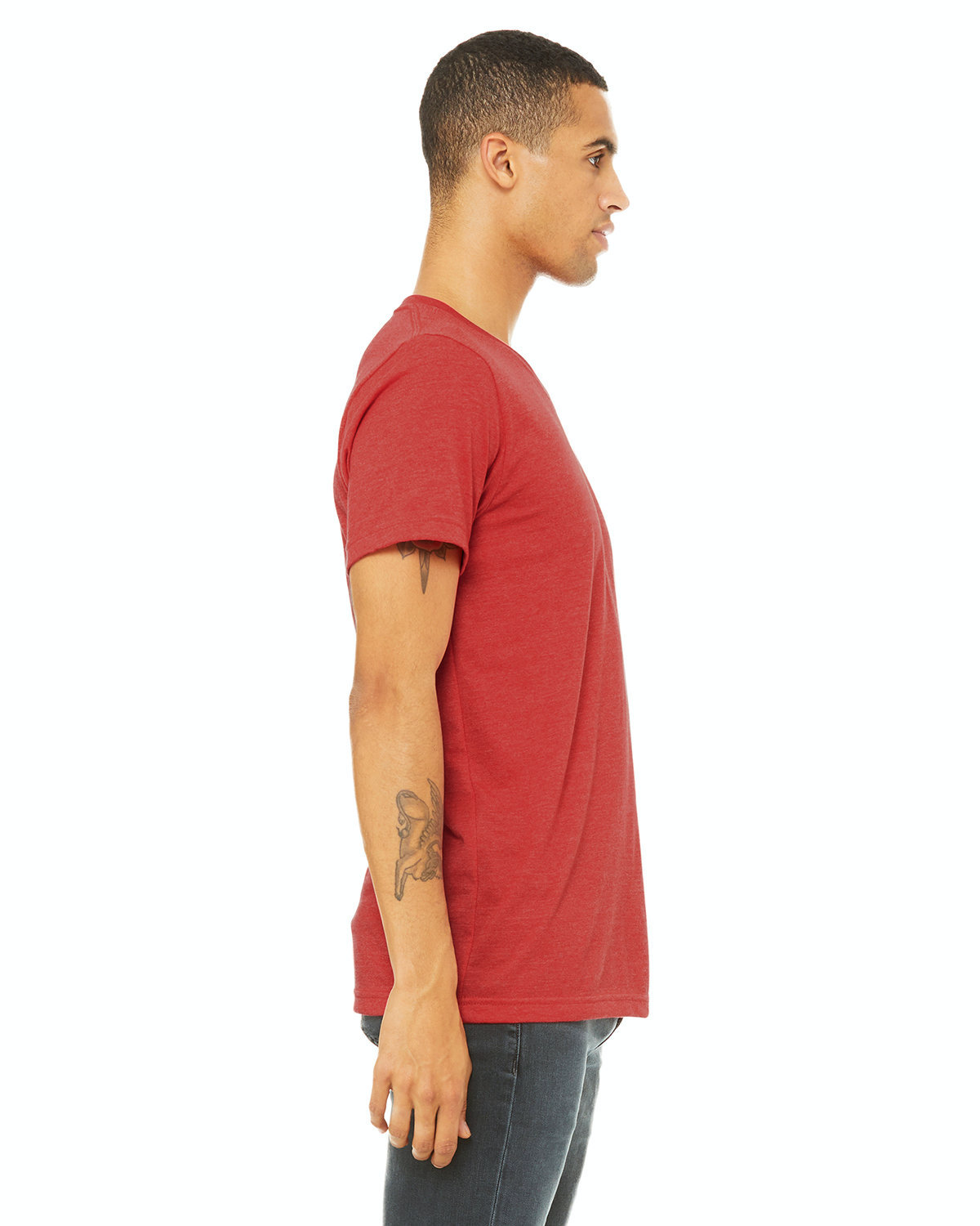 Unisex Jersey Short-Sleeve V-Neck T-Shirt - Heather Red