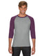 Anvil 6755 - Unisex Triblend 3/4-Sleeve Raglan T-Shirt - Heather Gray / Heather Aubergine