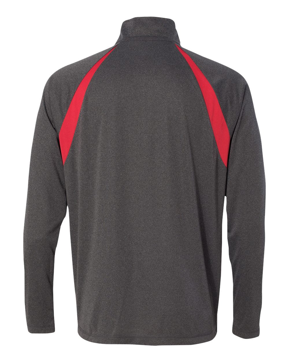 Quarter-Zip Lightweight Raglan Pullover - Dark Gray / Sport Scarlet Red