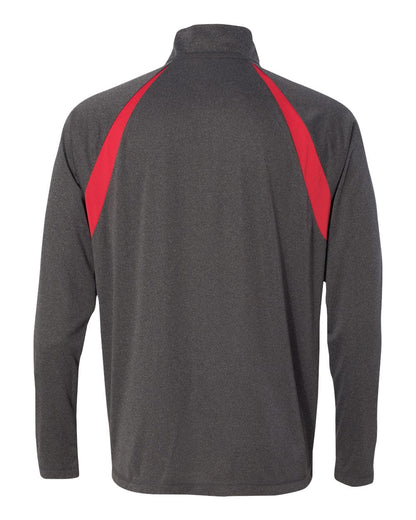 Quarter-Zip Lightweight Raglan Pullover - Dark Gray / Sport Scarlet Red
