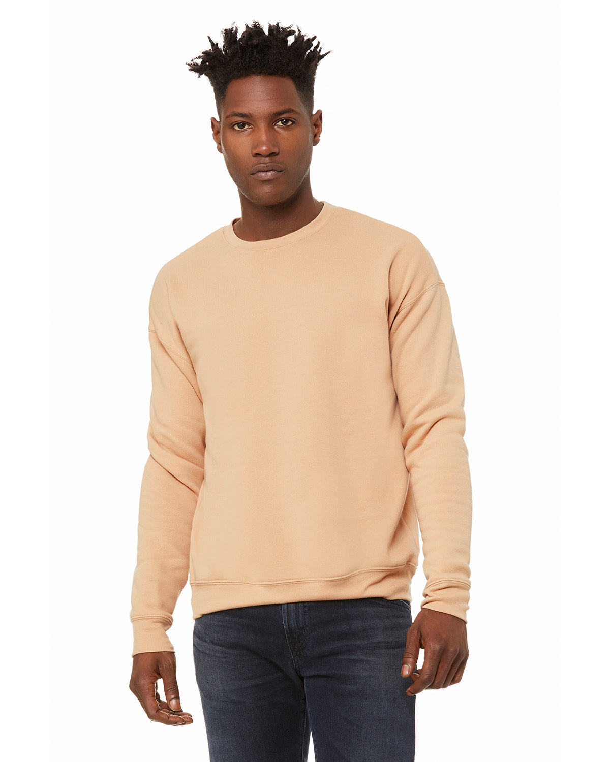 Unisex Drop Shoulder Fleece - Heather Sand Dune