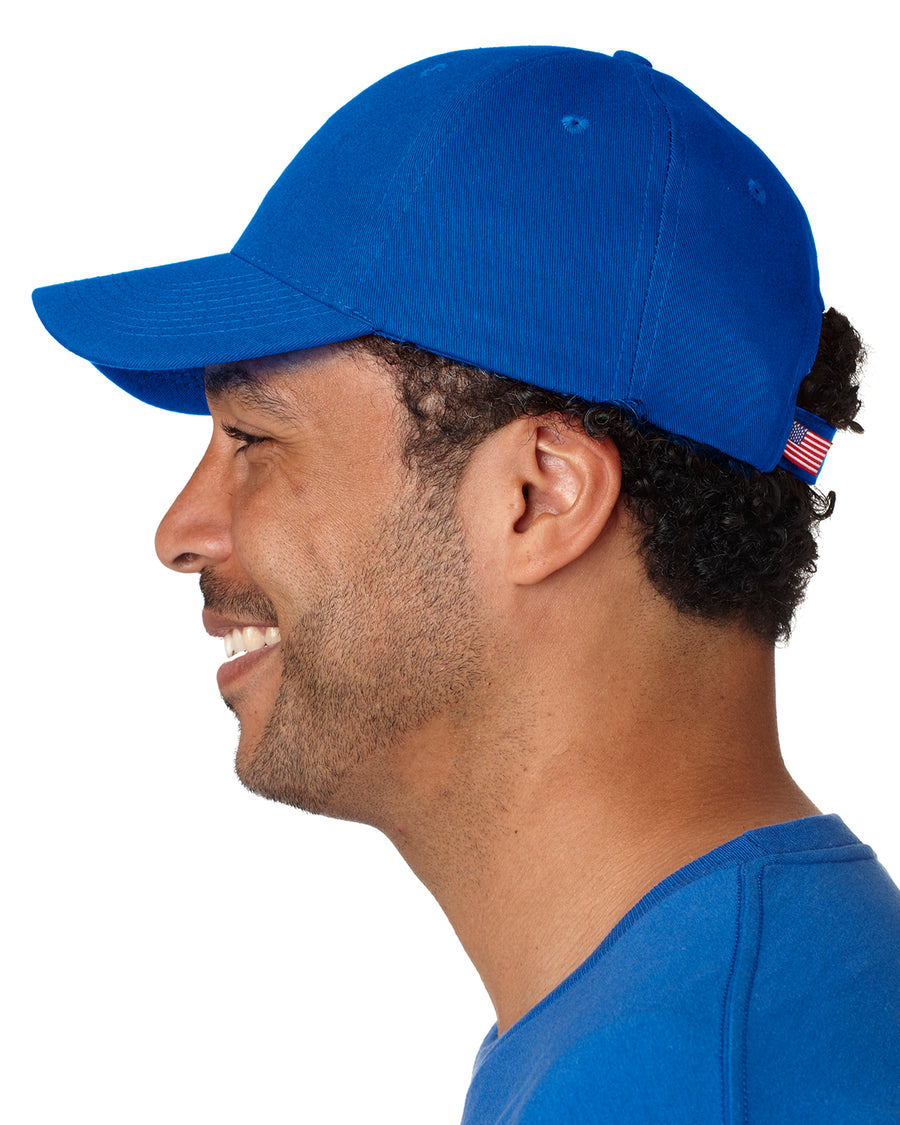 100% Washed Chino Cotton Twill Structured Cap - Royal