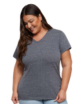 Women's Harborside Melange V-Neck T-Shirt - Navy Melange