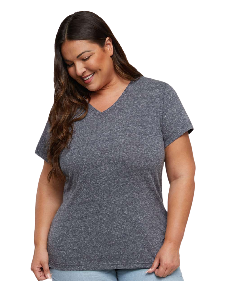 Women's Harborside Melange V-Neck T-Shirt - Navy Melange