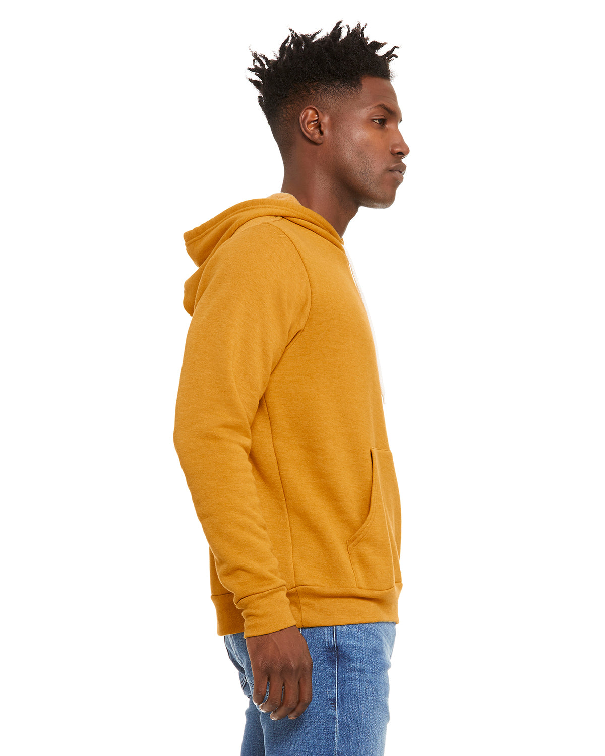 Unisex Sponge Fleece Pullover Hoodie - Heather Mustard