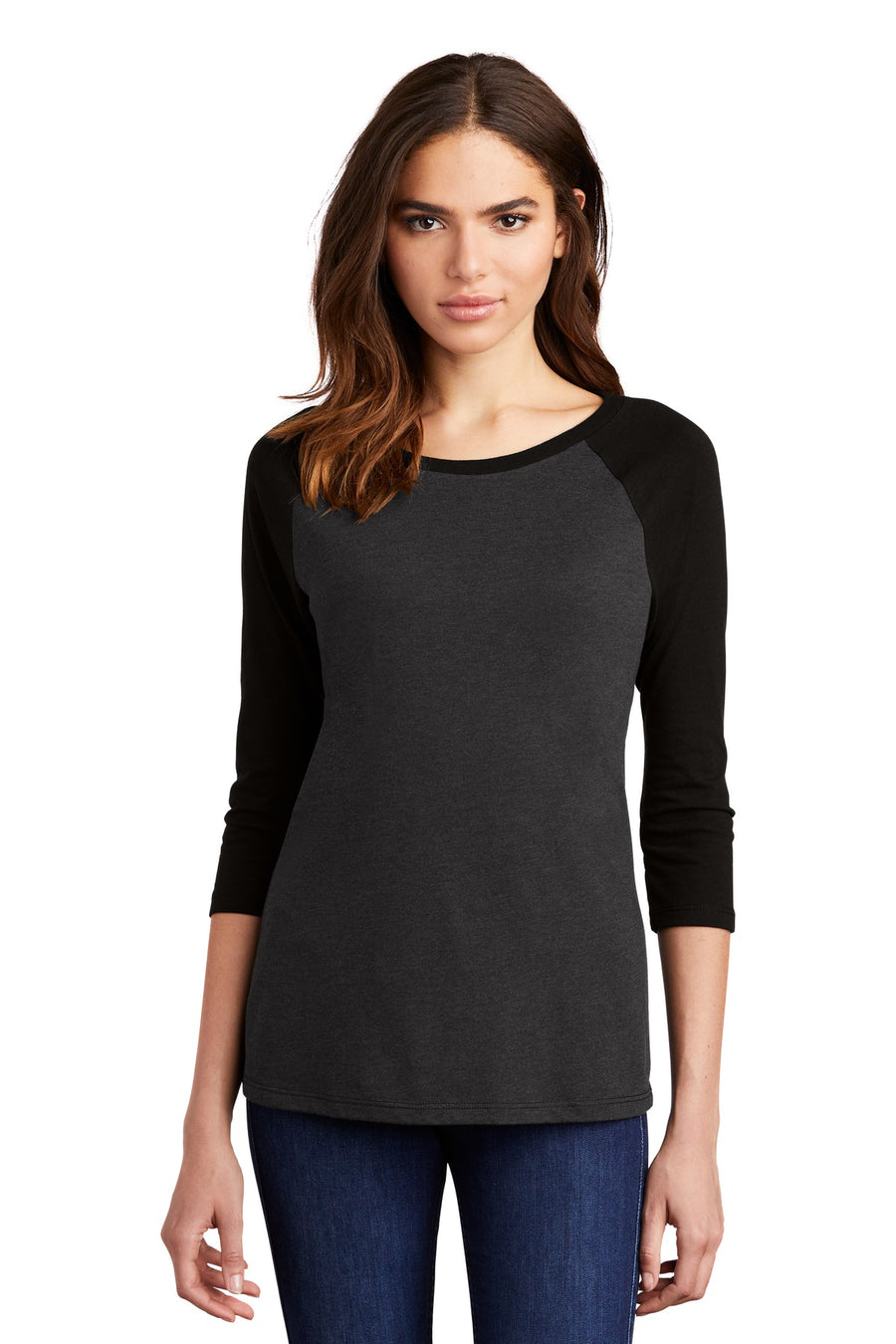 Women's Perfect Tri 3/4-Sleeve Raglan - Black / Black Fr