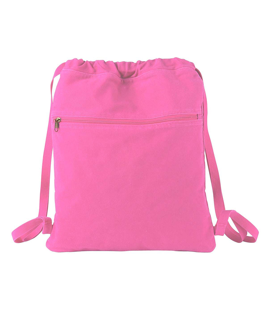 Pigment-Dyed Canvas Cinch Sack - Flamingo